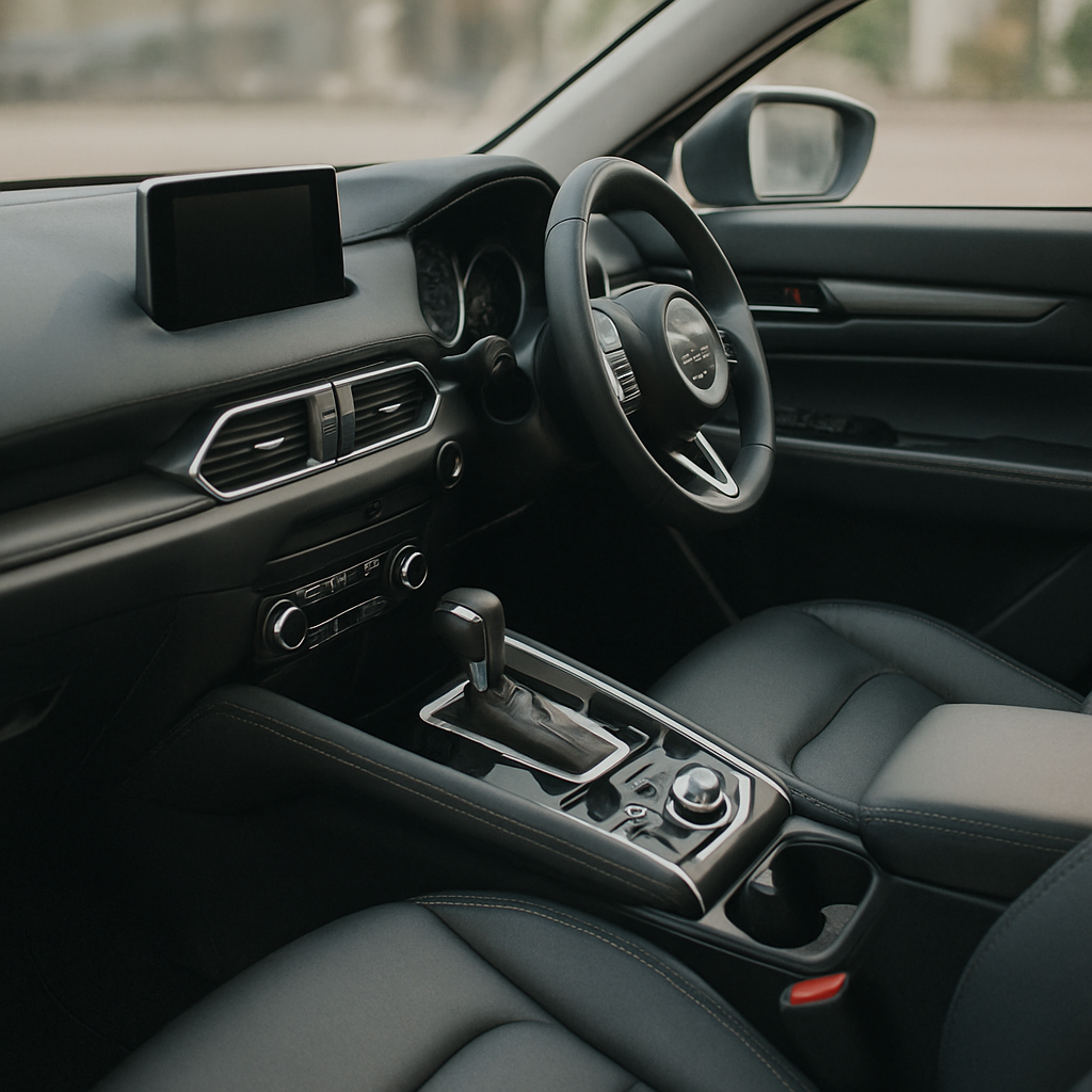 Immaculate car interior after car detailing.