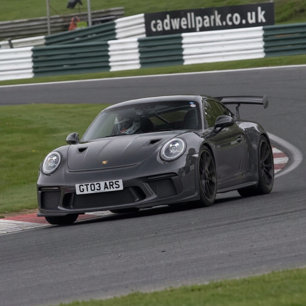 Porsche on track day protected by PPF.
